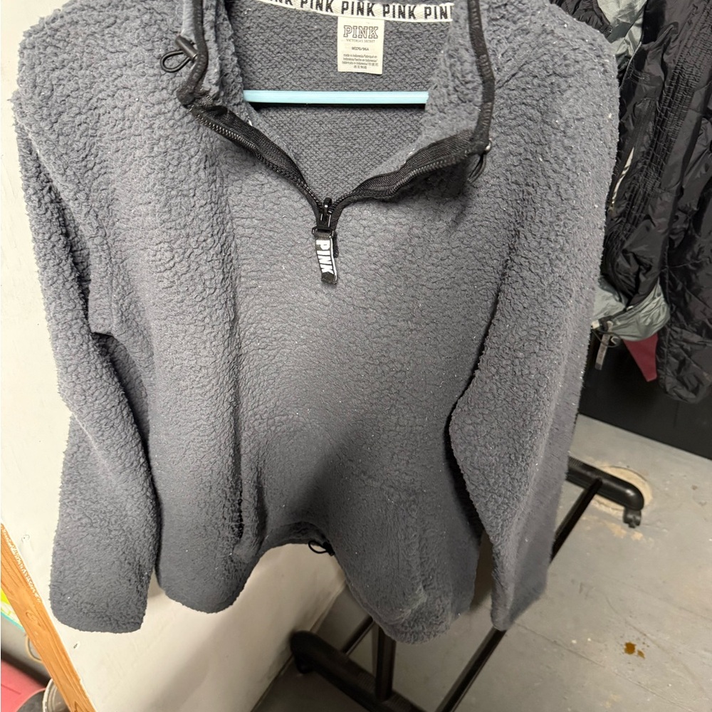 Women's Victorias Secret Gray Quarter-Zip Sweater